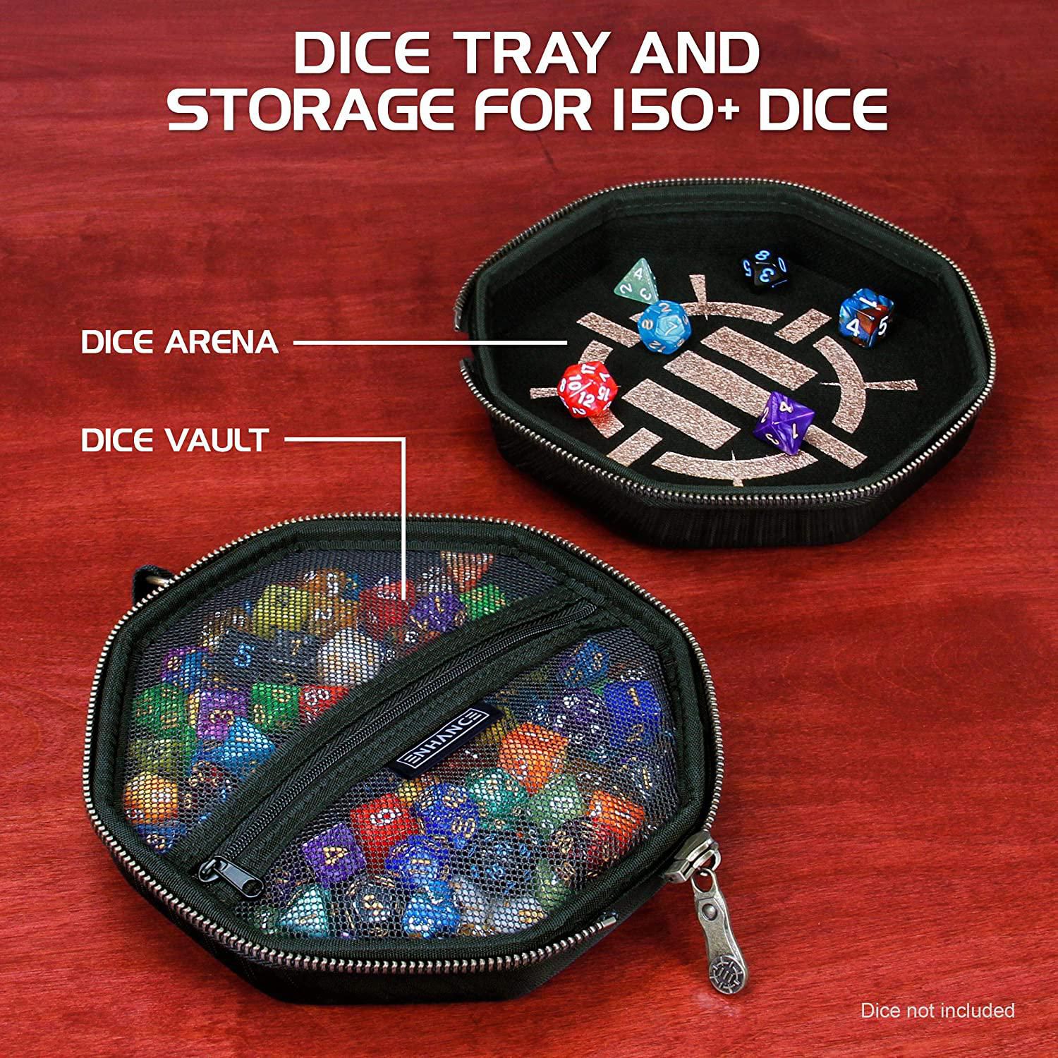 ENHANCE Tabletop Dice Case and Dice Rolling Tray - DND Dice Tray