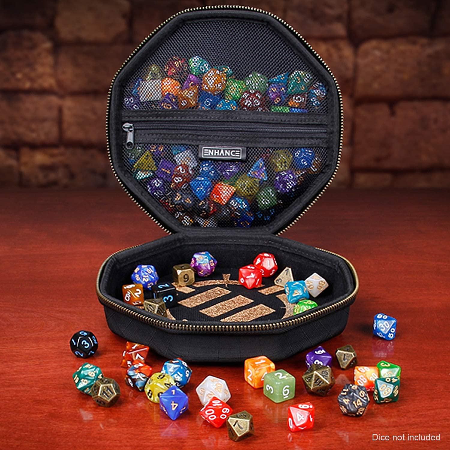 ENHANCE Tabletop Dice Case and Dice Rolling Tray - DND Dice Tray