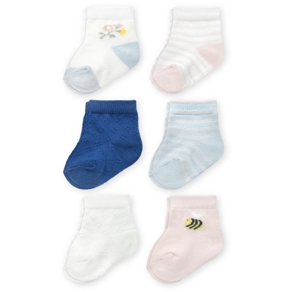 Carter's Child of Mine Infant Girl Floral Crew Socks, 6 Pack