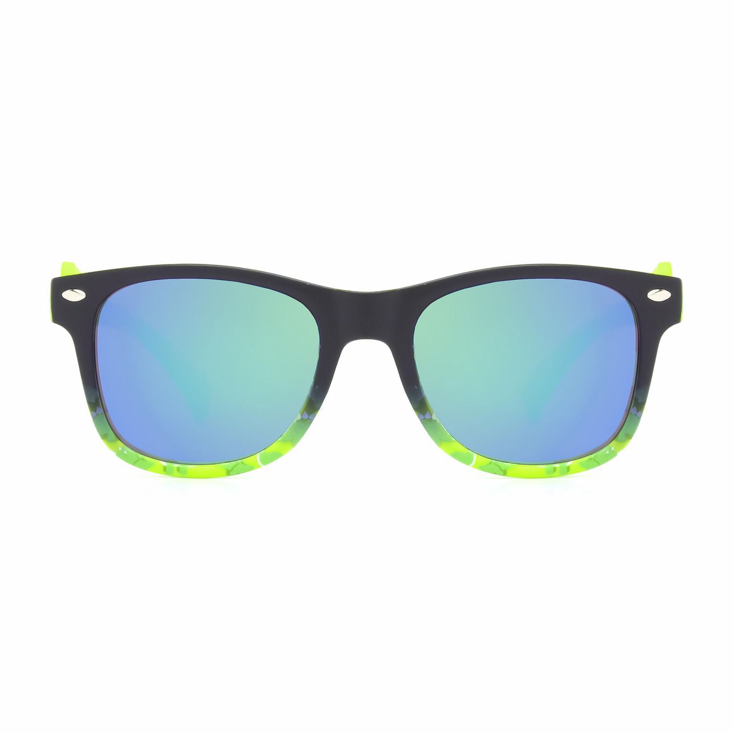 Lunettes de soleil George jeune garçon noires et vertes carrées à pics dinosaure