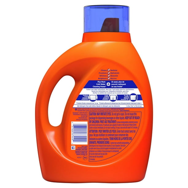 Détergent à lessive liquide Tide HE Turbo Clean Propreté en eau froide 44  brassées, 2,04 l 