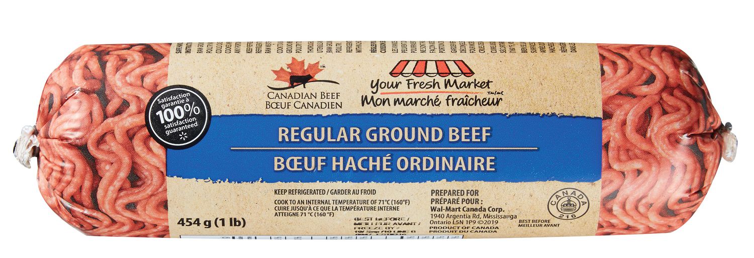 Ground Beef Regular Tube, Your Fresh Market, 454 g (1 lb)