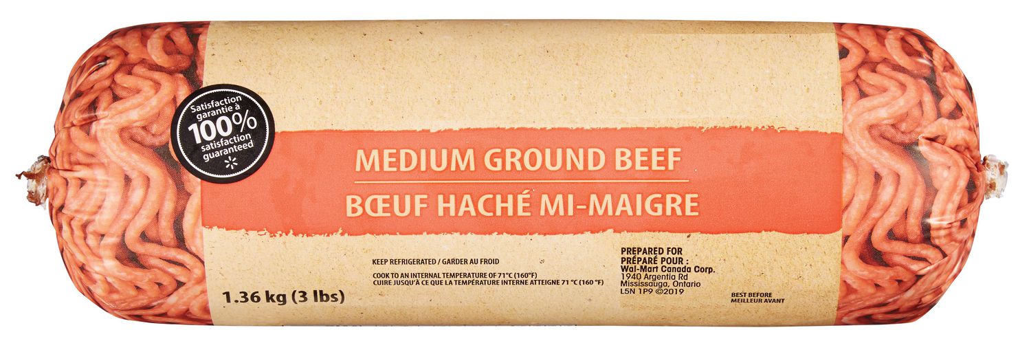 Ground Beef Medium Tube, Your Fresh Market, 1.36 kg