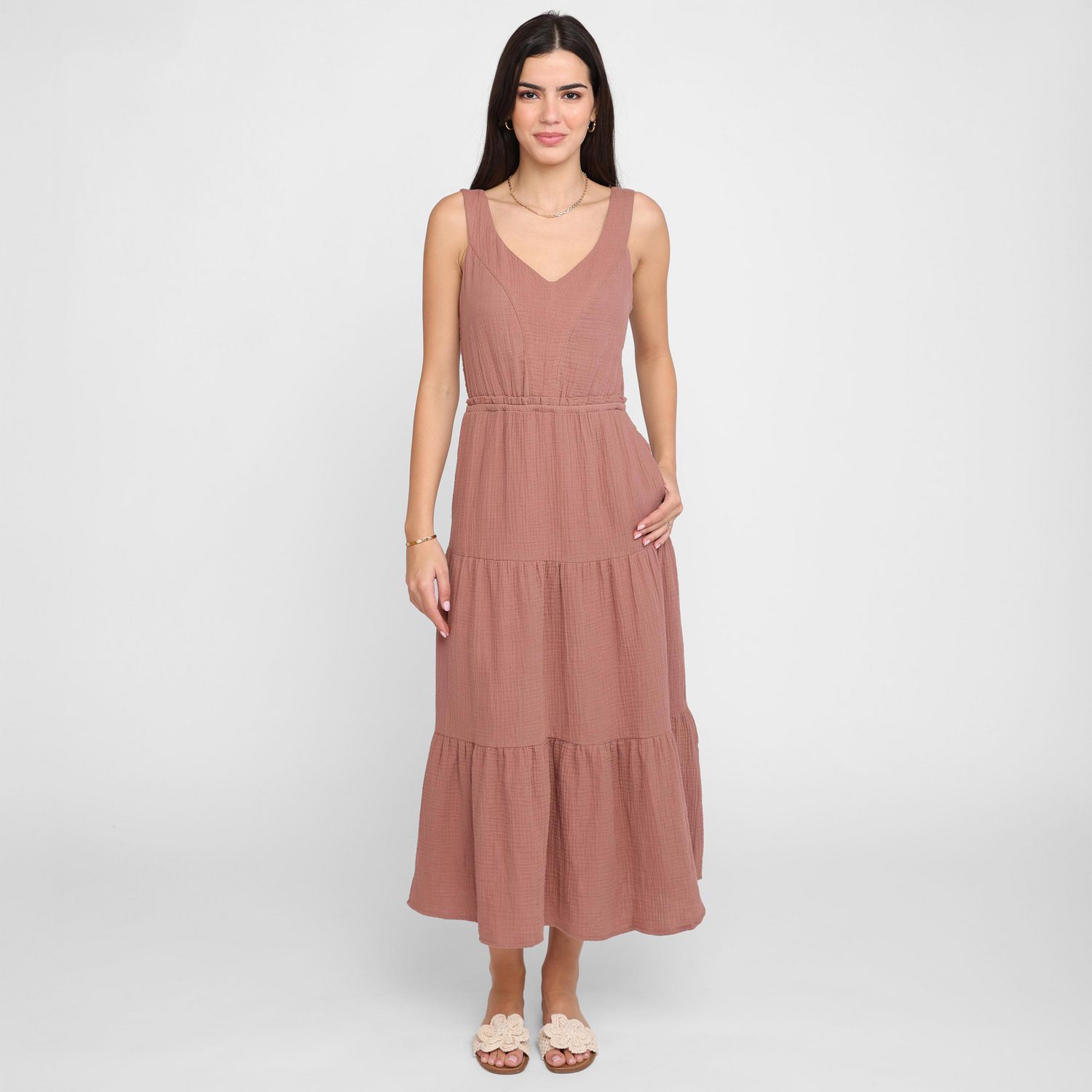 Devoted, Tiered Midi Dress, Sizes XS-XL