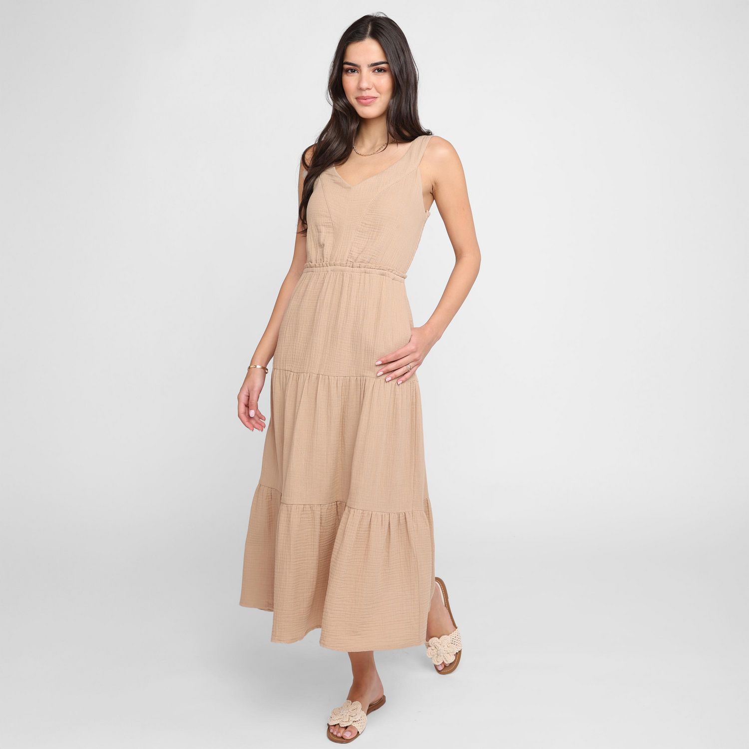 Devoted, Tiered Midi Dress, Sizes XS-XL