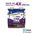 thumbnail image 3 of Ensure Protein Max 30g Nutritional Supplement Shake, Chocolate, 1g of Sugar, 330ml (Pack of 4) 1320 ml, 3 of 9