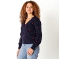 thumbnail image 3 of DV Button-Up V-Neck Cardigan, 3 of 5