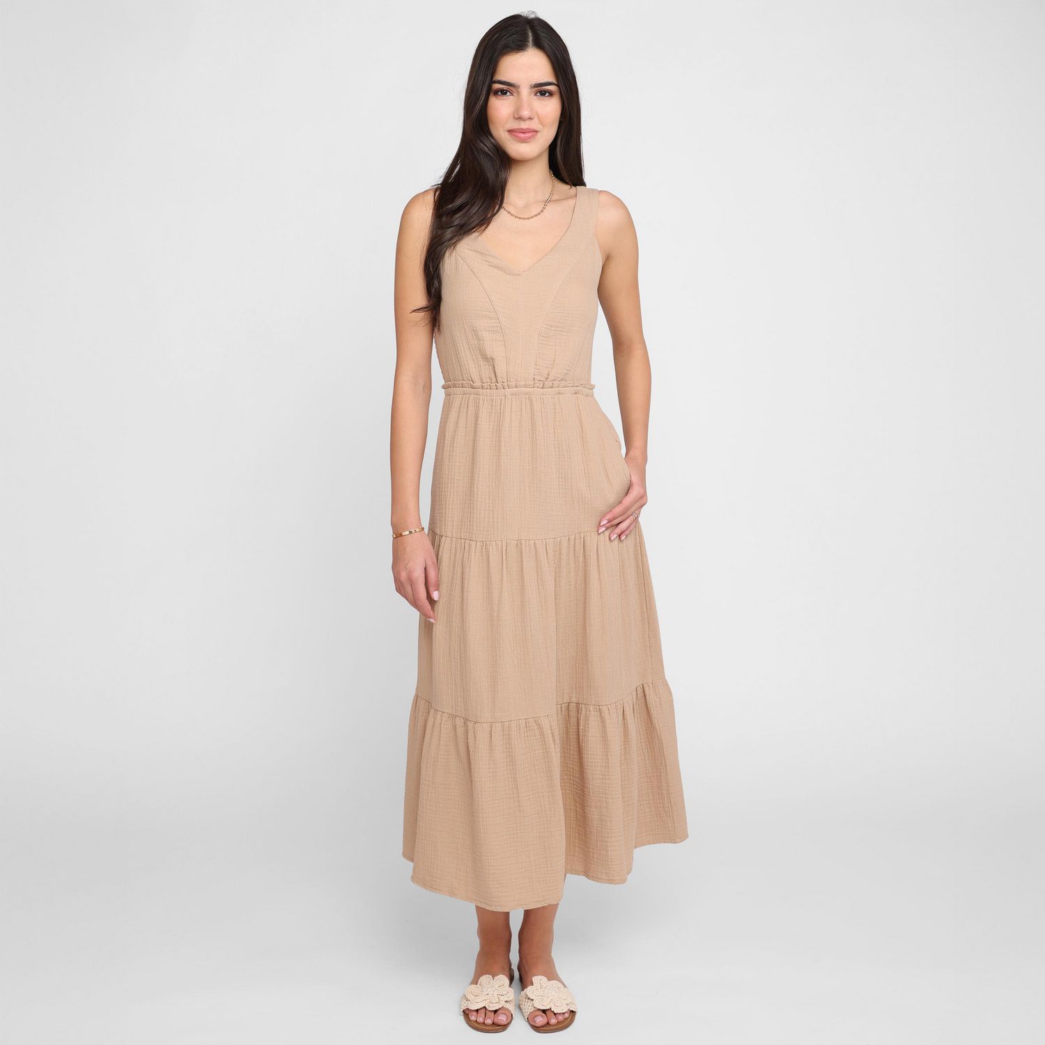 Devoted, Tiered Midi Dress, Sizes XS-XL