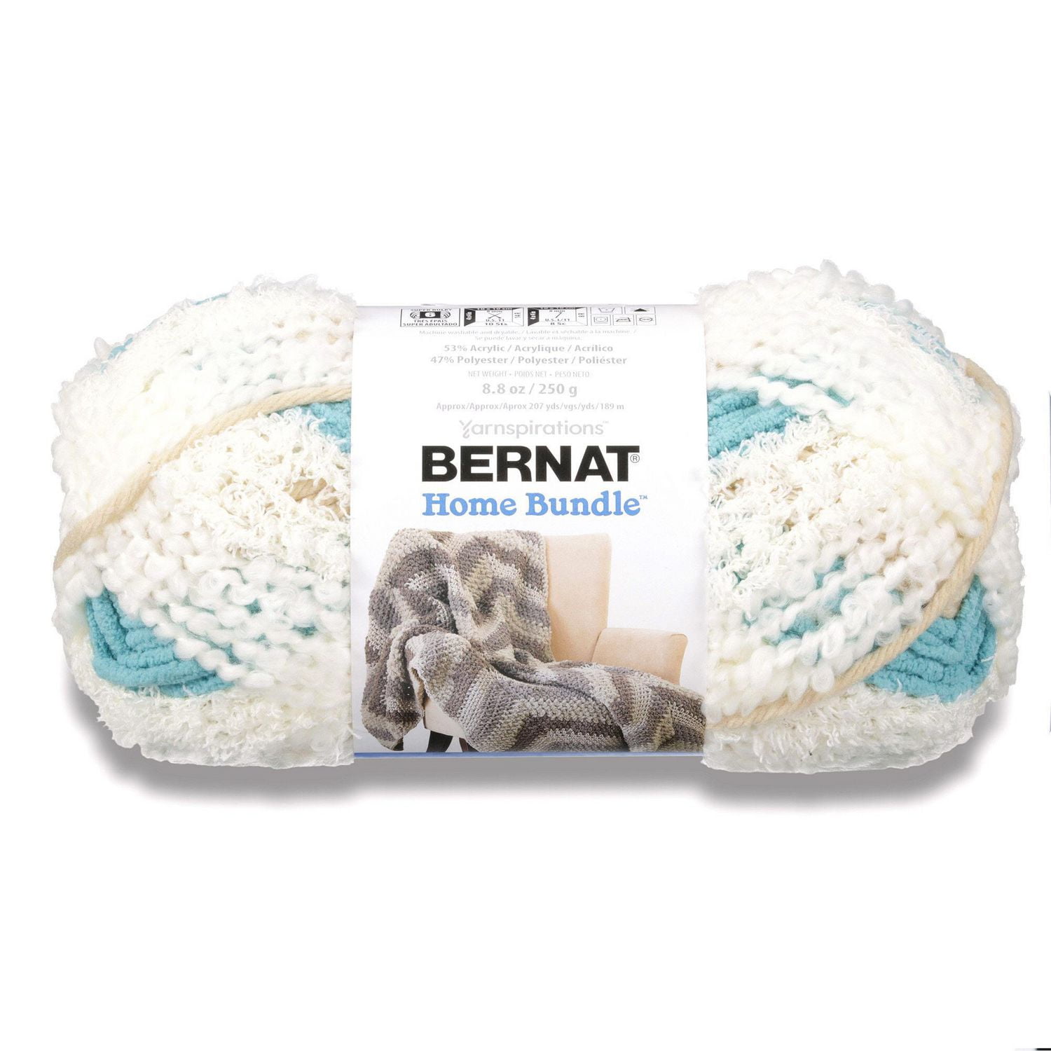 BERNAT HOME BUNDLE YARN (250G/8.8OZ), CREAM/TEAL Walmart Canada