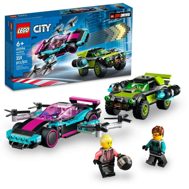 LEGO City Les voitures de course modifiées 60396 ; Ensemble de jeu de  construction (359 pièces) Comprend 359 pièces, 6+ ans 