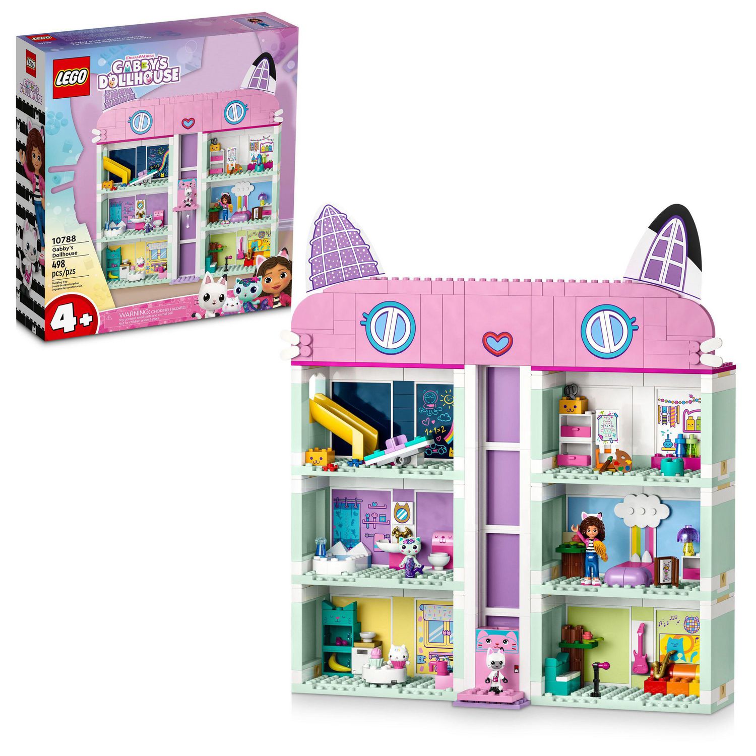 LEGO Gabby's Dollhouse 10788 Building Toy Set, An 8-Room Playhouse