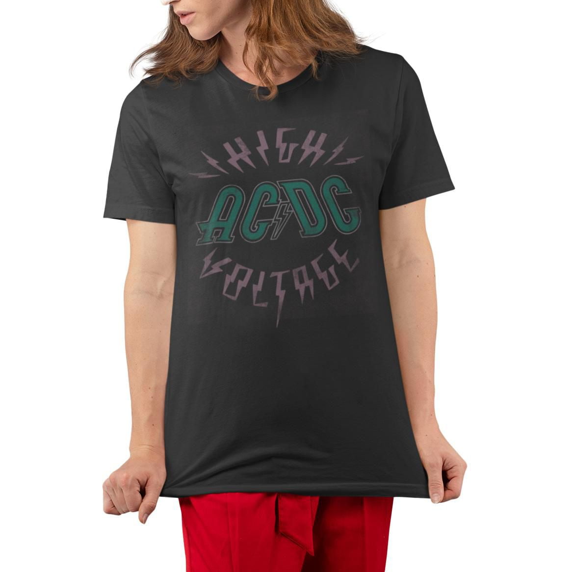 AC/DC Ladie's short sleeve crew neck T-Shirt, Sizes XS to XL