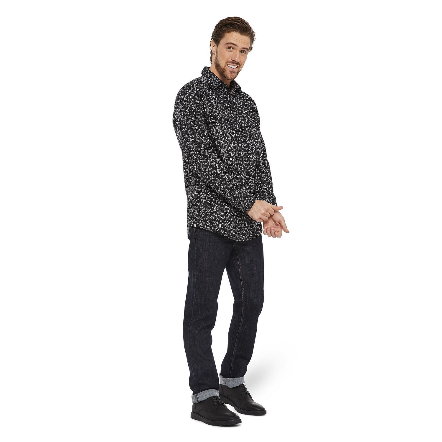 Chemise habillée à coupe élancée imprimée George pour hommes