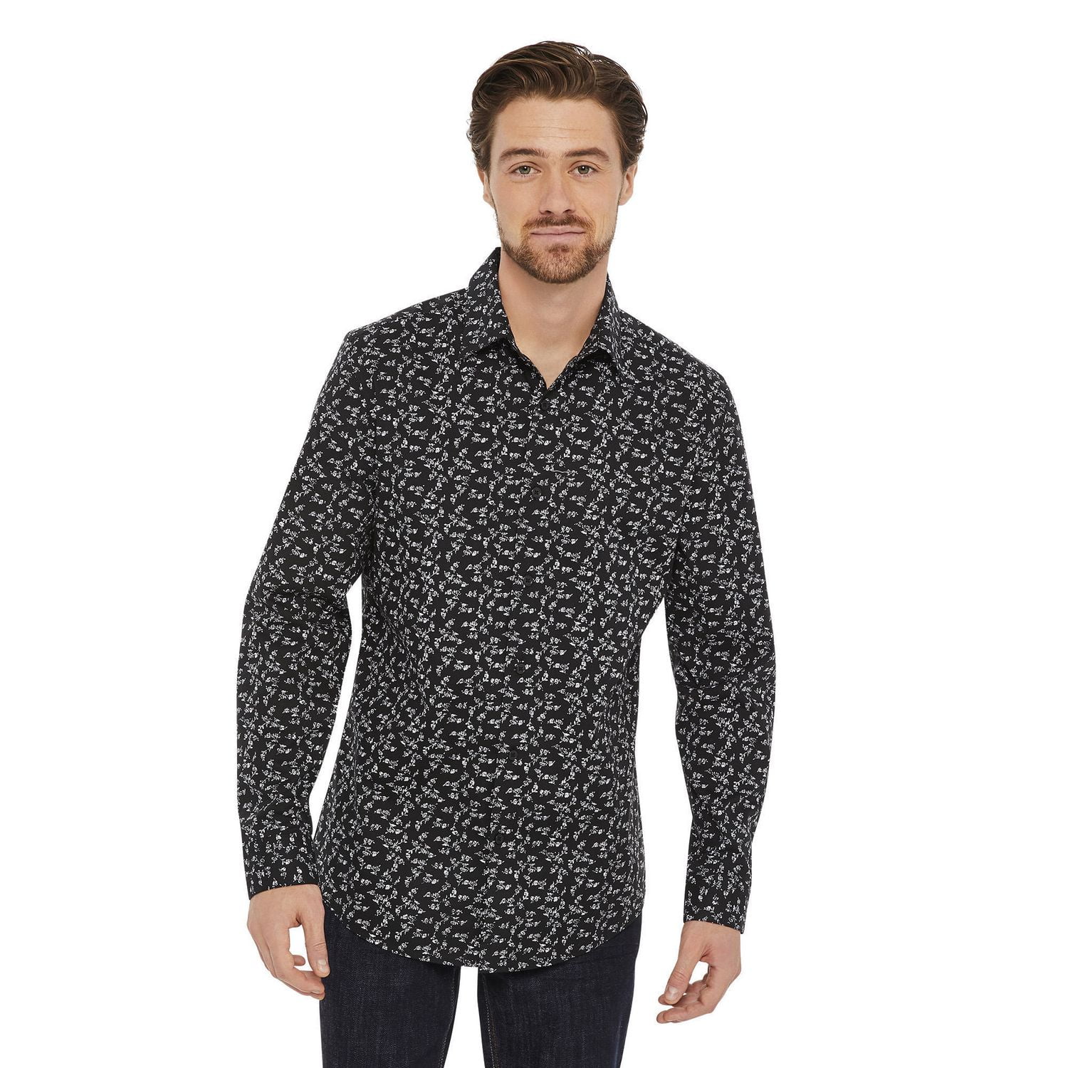 Chemise habillée à coupe élancée imprimée George pour hommes