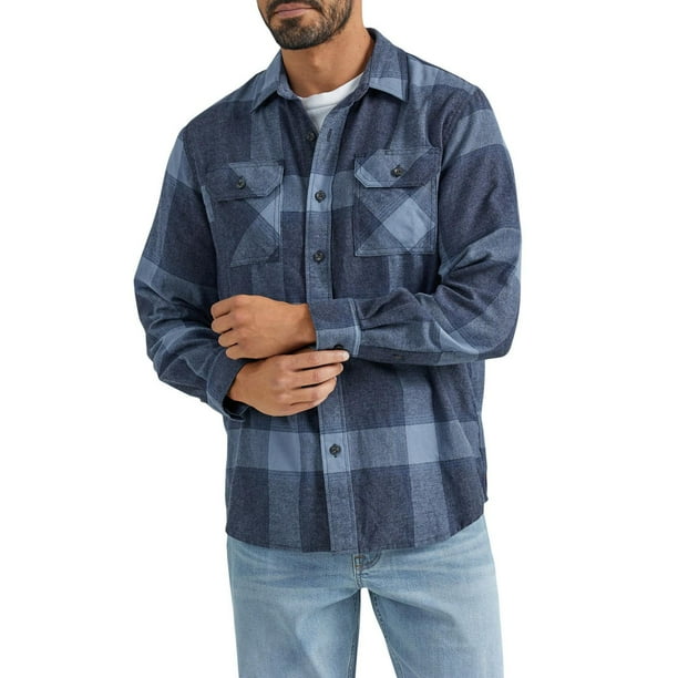 Wrangler® Férfi ing- Regular-Button Down Shirt-Blue Tin - Fa