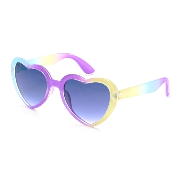 George Kids Girls Purple Yellow Blue Heart Sunglasses
