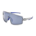 thumbnail image 1 of Athletic Works Grey and Blue Polarized Shield Sunglasses, 1 of 3