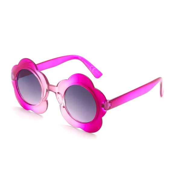 George Kids Girls Hot Pink Flower Round Sunglasses
