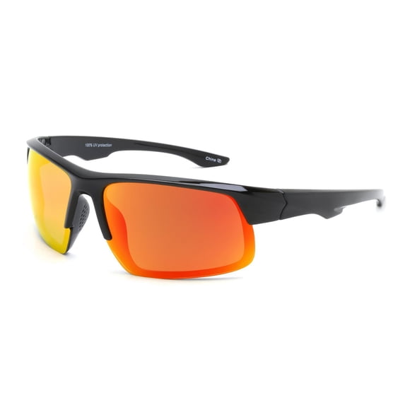 Athletic Works Black and Red Polarized Wraparound Sunglasses