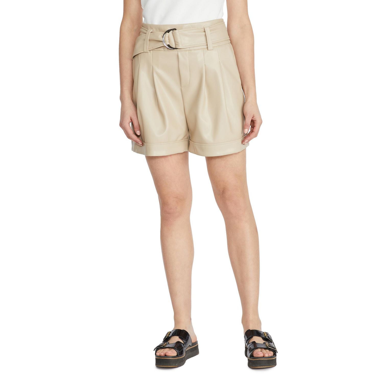 Mexx short à ceinture en faux cuir pour femme