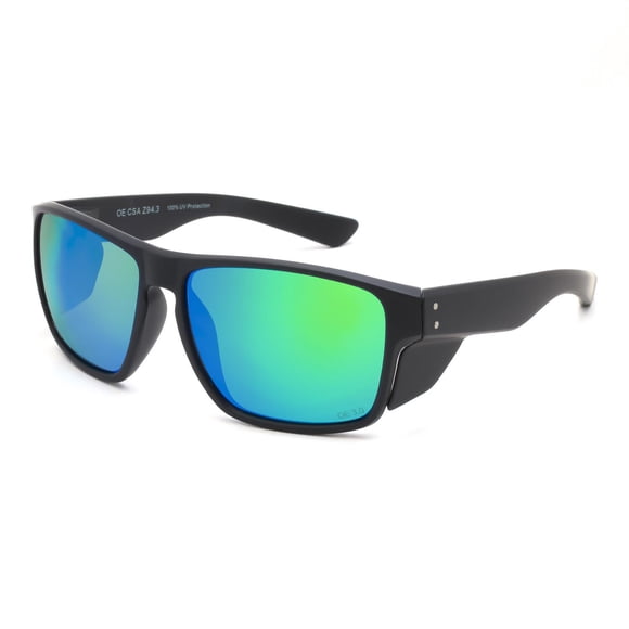 Workload Black and Green Square Protective Eyewear