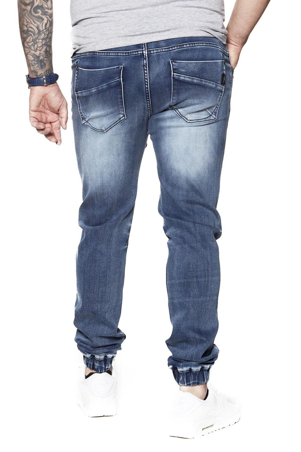 DNM.WORKS™ JAGGER - Jogger Classique 5 Poches - Sergé Extensible bleu