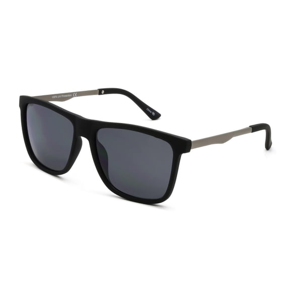 George Mens Black and Gun Metal Square Sunglasses
