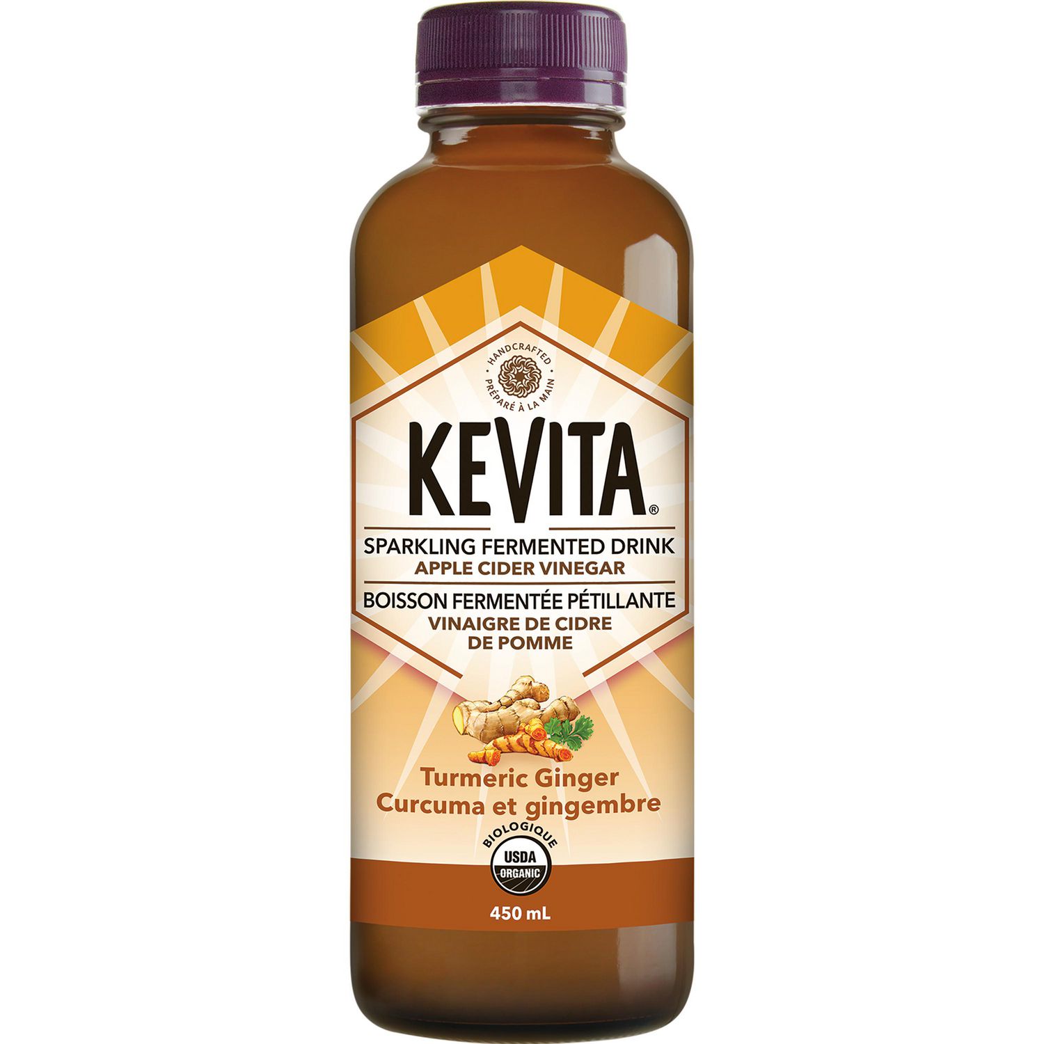 KeVita Apple Cider Vinegar Sparkling Fermented Turmeric Ginger Drink