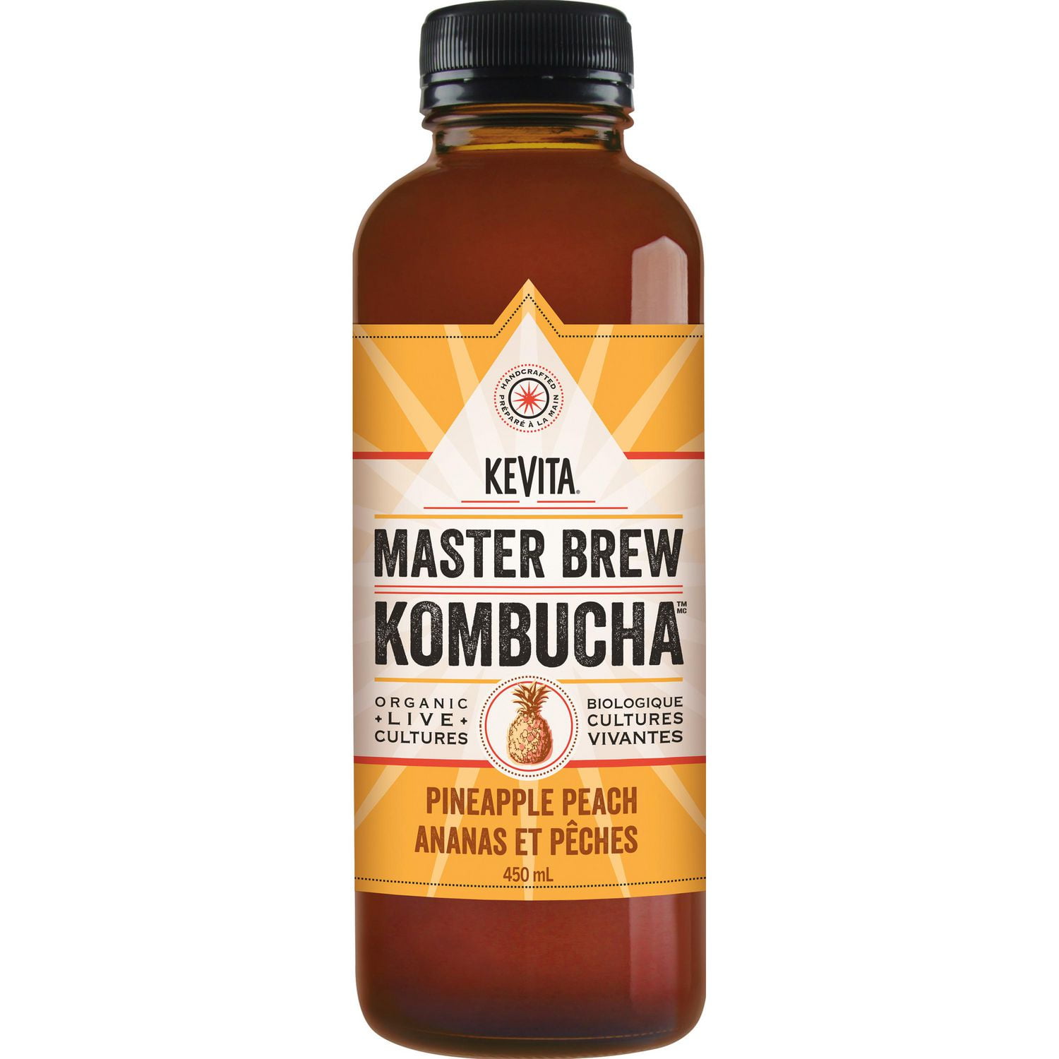 KeVita Pineapple Peach Master Brew Kombucha, 450mL Bottle Walmart Canada