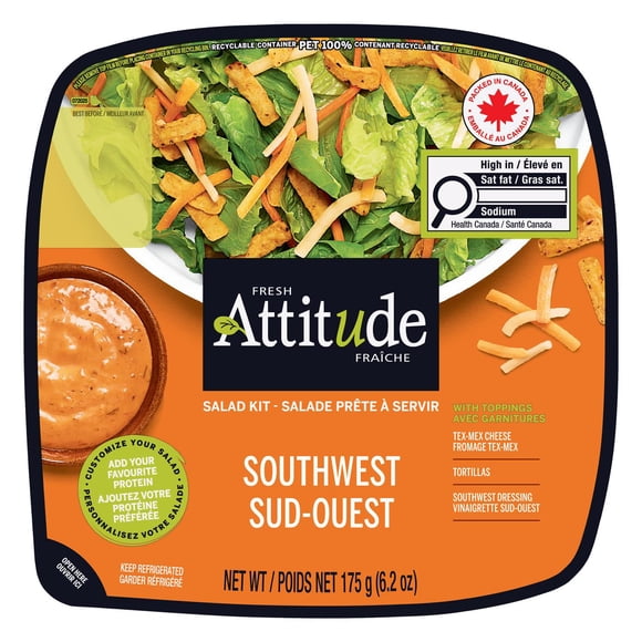Fresh Attitude Single Salad Kit Southwest with Toppings, 6 oz