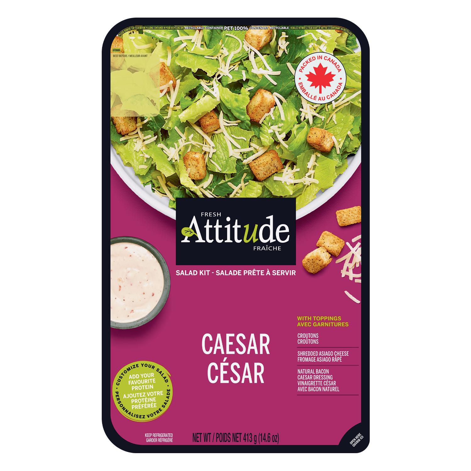 Salade César familiale Fresh Attitude avec garnitures, 427 g SALADE PRÊTE-À-MANGER