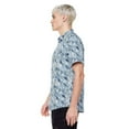 thumbnail image 2 of Dark Black Men's Short-Sleeve Patterned Button-Down Shirt, 2 of 6
