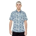 thumbnail image 1 of Dark Black Men's Short-Sleeve Patterned Button-Down Shirt, 1 of 6