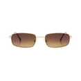 thumbnail image 2 of No Boundaries Gold and Brown Rectangle Sunglasses, 2 of 3