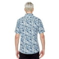 thumbnail image 3 of Dark Black Men's Short-Sleeve Patterned Button-Down Shirt, 3 of 6