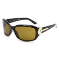 thumbnail image 1 of Time & Tru Black and Gold Wraparound Sunglasses, 1 of 3