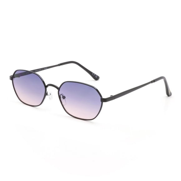 Madden NYC Black and Pink Rectangle Sunglasses