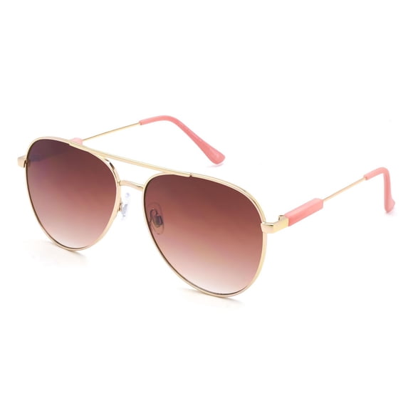 Time & Tru Gold and Brown Aviator Sunglasses