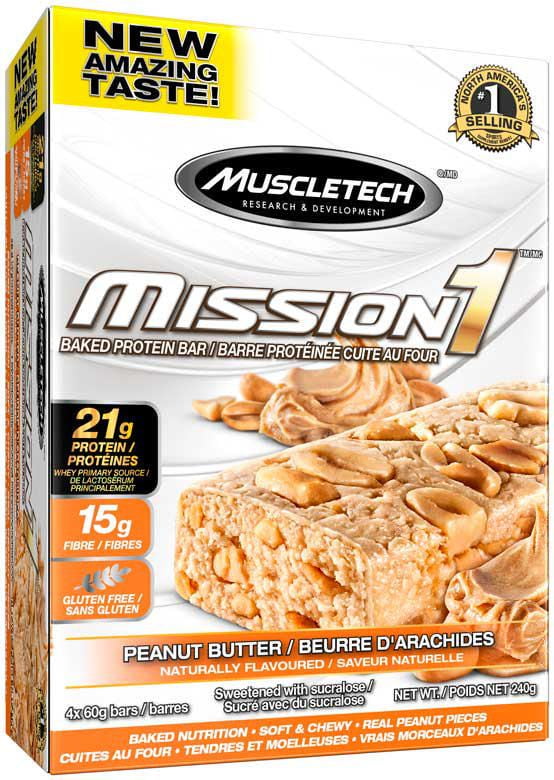 MuscleTech Mission 1 Chocolate Peanut Butter Clean Protein Bars Walmart Canada