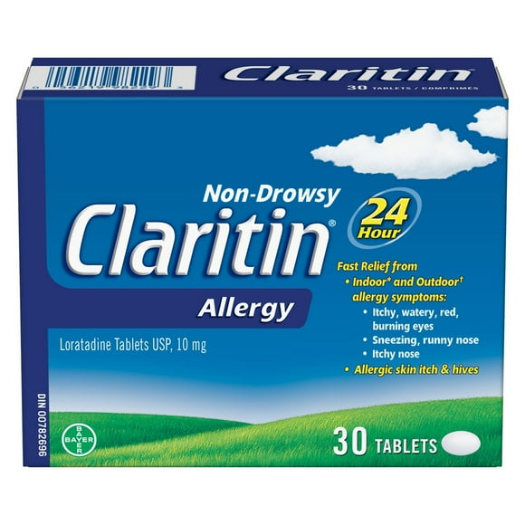 Claritin Allergy Medicine - 24 Hour Non-Drowsy Allergy Medication, Loratadine Antihistamine Pills For Allergy Relief, 30 Tablets
