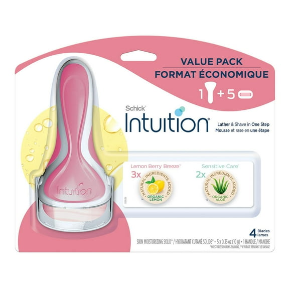 Schick Intuition Razor & Refill Value Pack, Razor & 5 Refills
