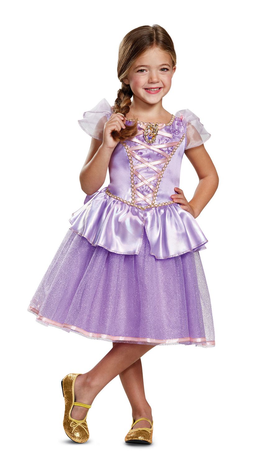 Costume Raiponce pour filles, robe officielle Disney Princesse Raiponce,  taille grand enfant (4-6x) 
