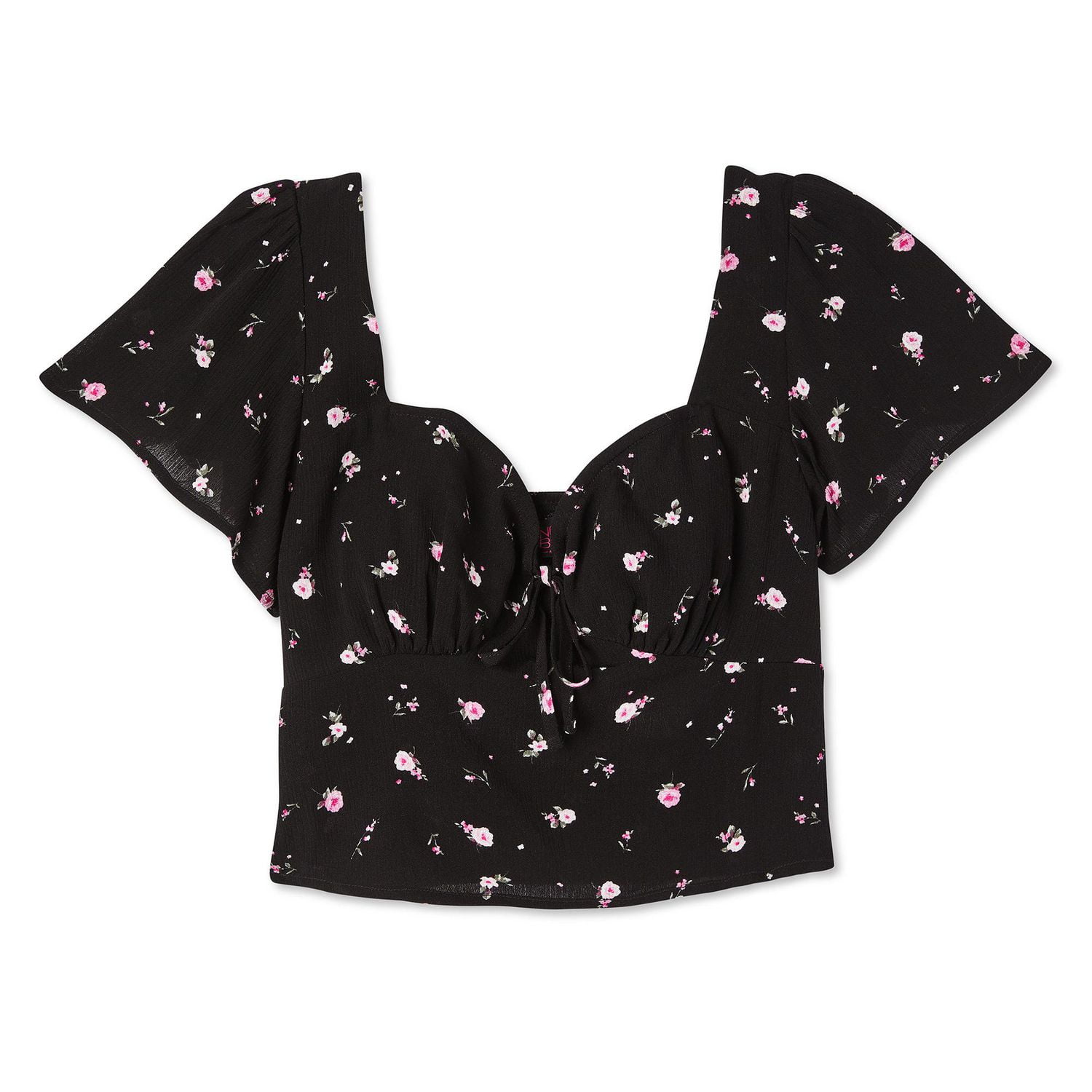 No Boundaries Women's Flutter Sleeve Top