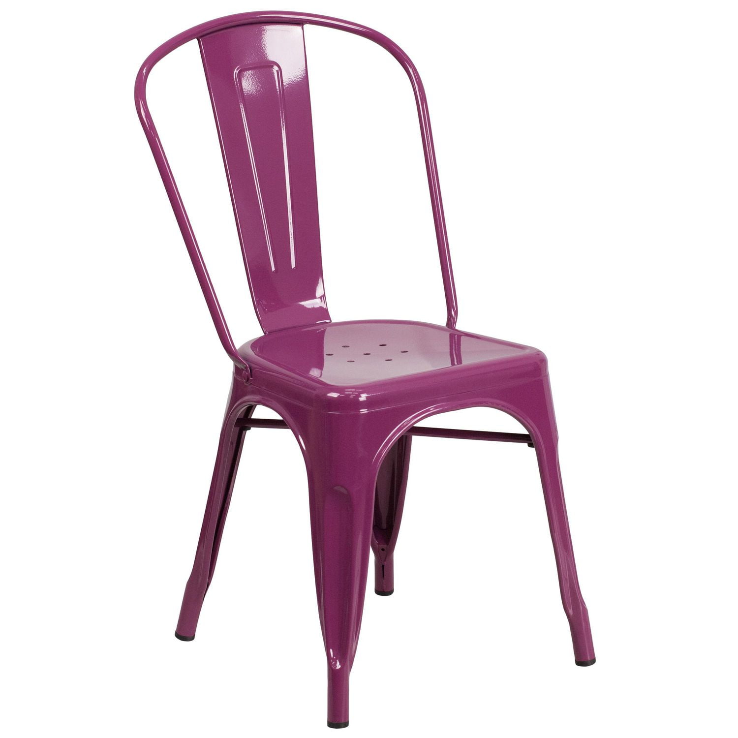 Purple Metal IndoorOutdoor Stackable Chair Walmart Canada