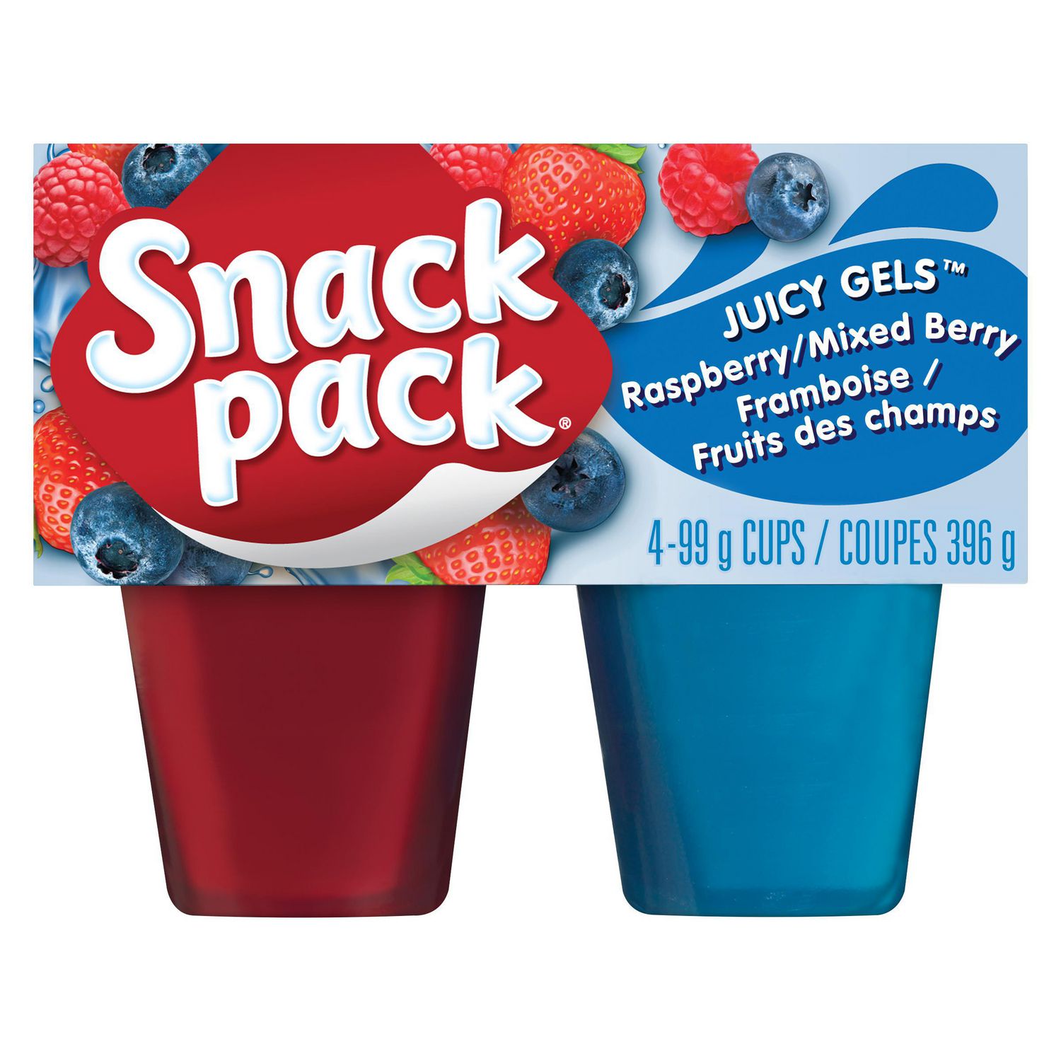 Snack Pack® Juicy Gels®Raspberry and Mixed Berry Fruit Juice Cups