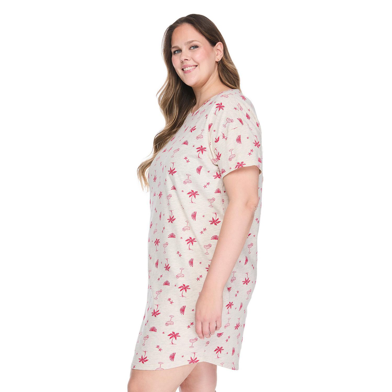 Chemise de nuit à encolure ras du cou George Plus pour femmes