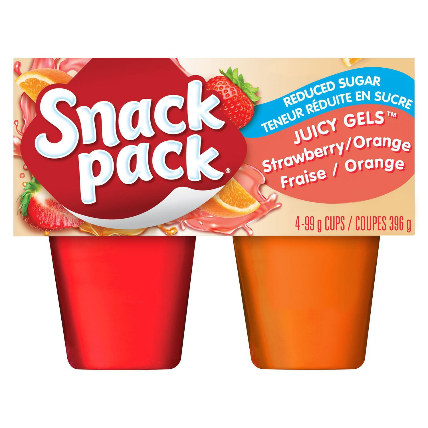 Snack Pack® Juicy Gels® No Sugar Added Strawberry and Orange Fruit