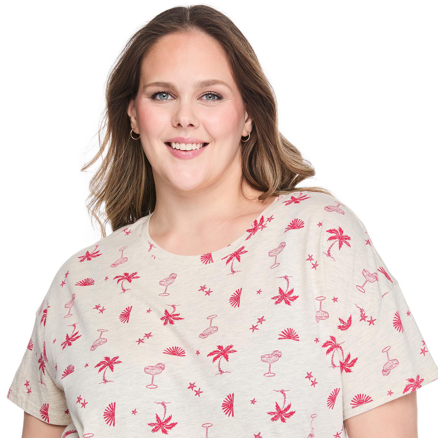 Chemise de nuit à encolure ras du cou George Plus pour femmes