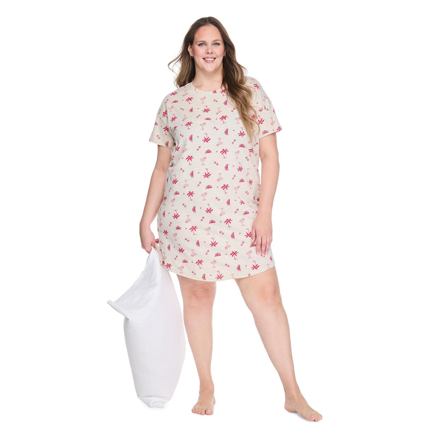 Chemise de nuit à encolure ras du cou George Plus pour femmes