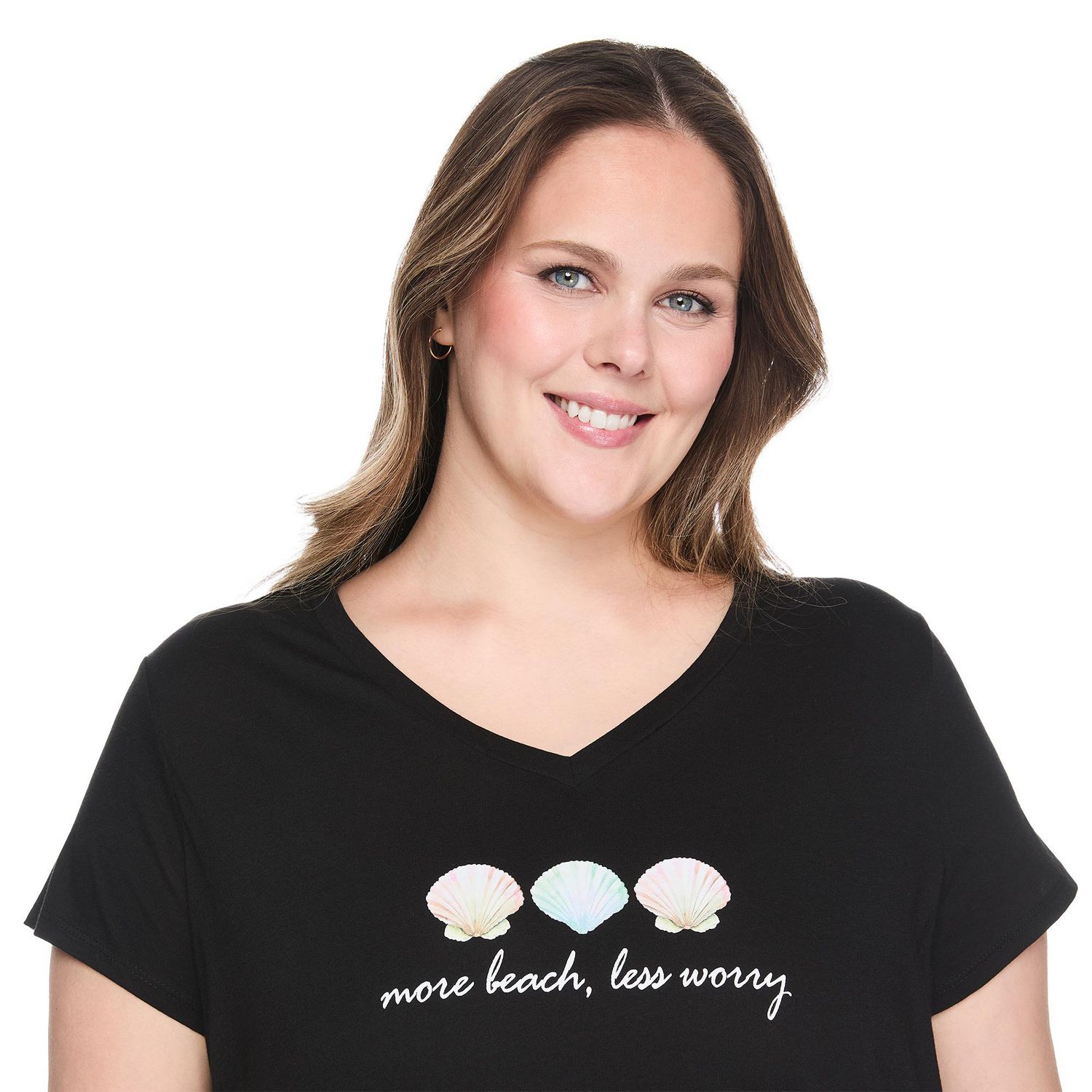 T-shirt de nuit avec encolure en V George Plus pour femmes